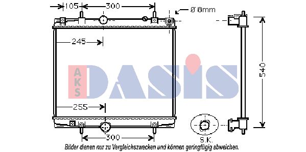 AKS DASIS radiatorius, variklio aušinimas 160085N